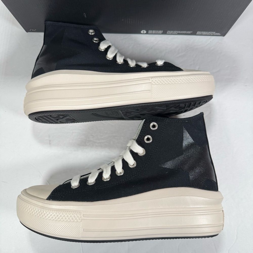 Converse CTAS Move Hi Platform Sneakers Black Natural Ivory Egret Women Size 9 - Picture 8 of 13
